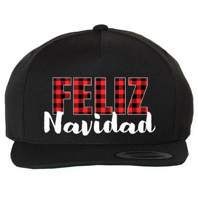 Feliz Navidad Plaid Christmas Spanish Family Wool Snapback Cap