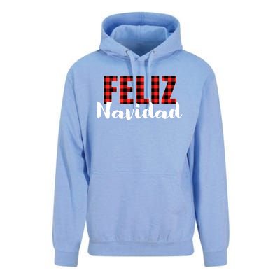 Feliz Navidad Plaid Christmas Spanish Family Unisex Surf Hoodie