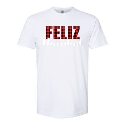 Feliz Navidad Plaid Christmas Spanish Family Softstyle CVC T-Shirt