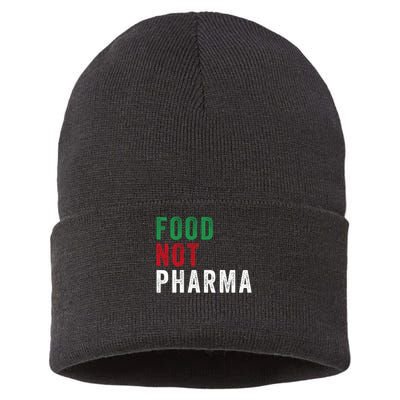 Food Not Pharma Nutraceuticals Natural Organic Nutrition Sustainable Knit Beanie