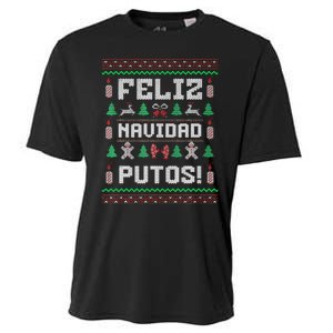 Feliz Navidad Putos Funny Mexican Christmas Sweater Gift Cooling Performance Crew T-Shirt