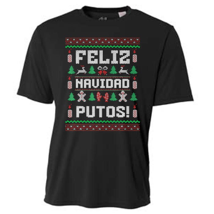 Feliz Navidad Putos Funny Mexican Christmas Sweater Gift Cooling Performance Crew T-Shirt