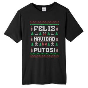 Feliz Navidad Putos Funny Mexican Christmas Sweater Gift Tall Fusion ChromaSoft Performance T-Shirt