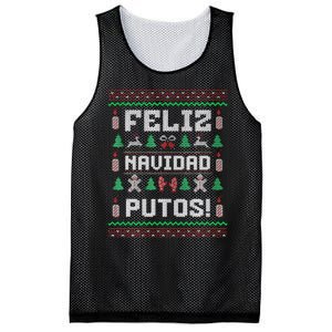 Feliz Navidad Putos Funny Mexican Christmas Sweater Gift Mesh Reversible Basketball Jersey Tank