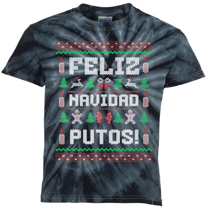 Feliz Navidad Putos Funny Mexican Christmas Sweater Gift Kids Tie-Dye T-Shirt