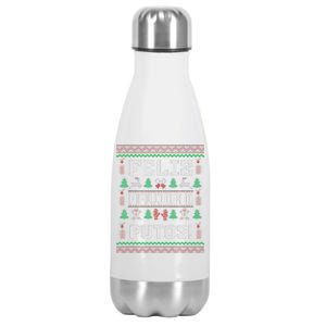 Feliz Navidad Putos Funny Mexican Christmas Sweater Gift Stainless Steel Insulated Water Bottle