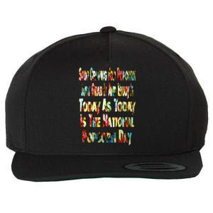 Funny National Popcorn Day Jan 19th Meaningful Gift Wool Snapback Cap