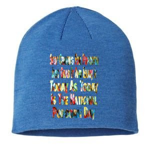 Funny National Popcorn Day Jan 19th Meaningful Gift Sustainable Beanie