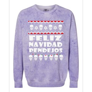 Feliz Navidad Pendejos Funny Mexican Ugly Christmas Funny Colorblast Crewneck Sweatshirt