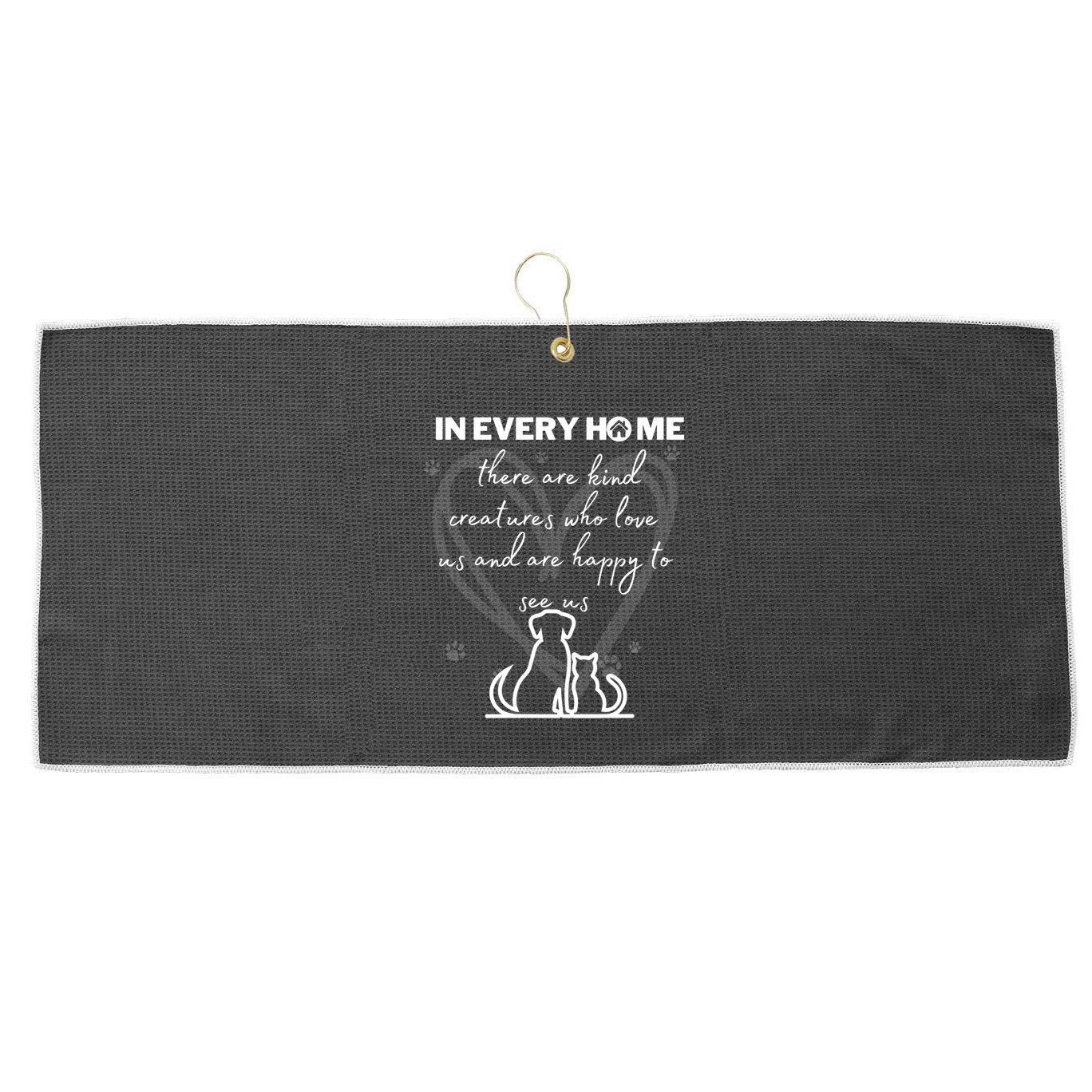 Funny National Pet Day Quote Dog And Cat National Pet Day Gift Large Microfiber Waffle Golf Towel