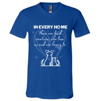 Funny National Pet Day Quote Dog And Cat National Pet Day Gift V-Neck T-Shirt