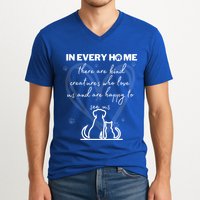 Funny National Pet Day Quote Dog And Cat National Pet Day Gift V-Neck T-Shirt
