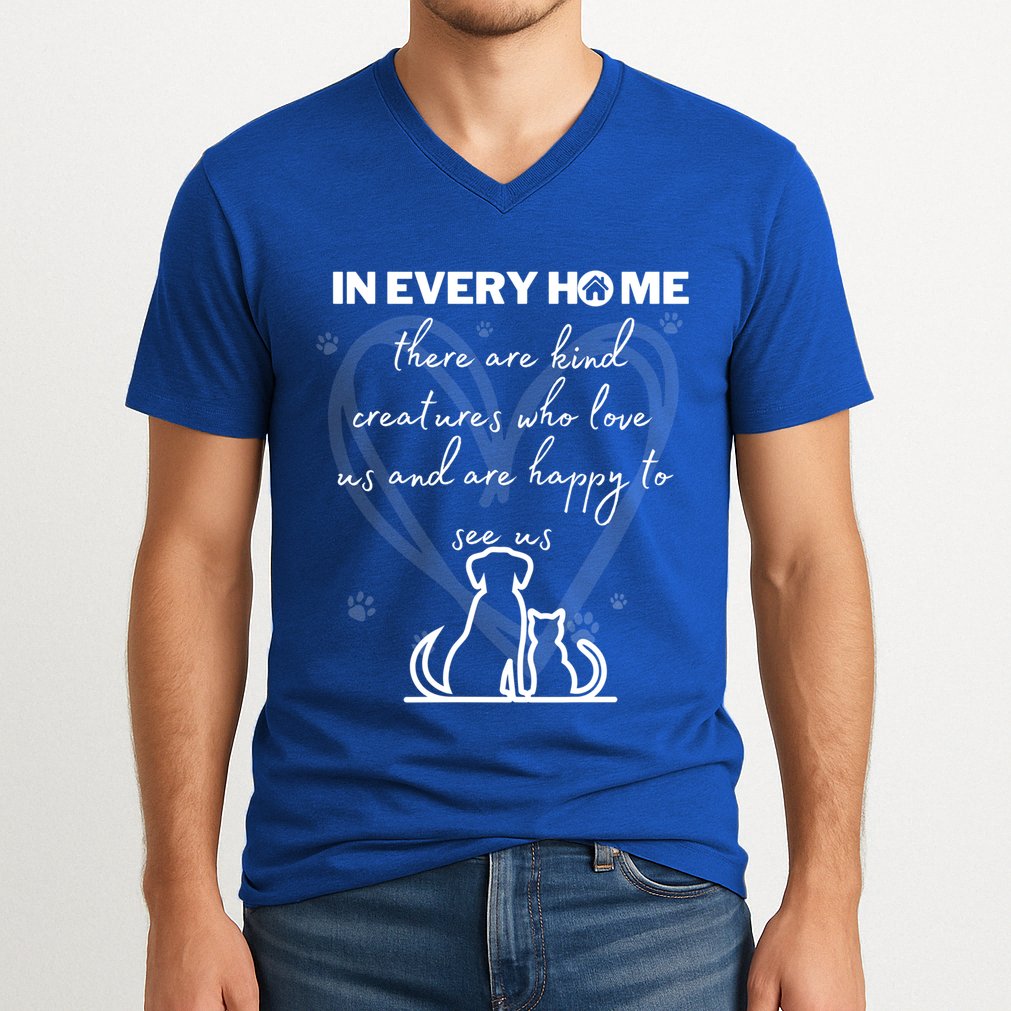 Funny National Pet Day Quote Dog And Cat National Pet Day Gift V-Neck T-Shirt