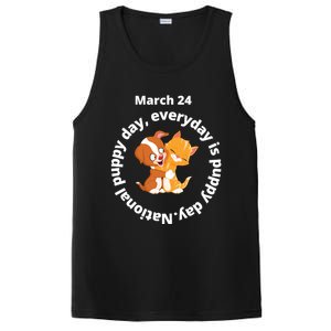 Fun National Puppy Day Great Gift It Begins With A Smiling Puppy Funny Gift PosiCharge Competitor Tank