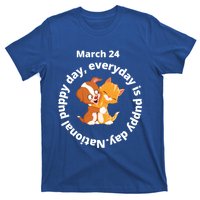 Fun National Puppy Day Great Gift It Begins With A Smiling Puppy Funny Gift T-Shirt