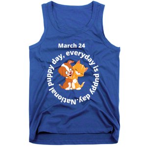 Fun National Puppy Day Great Gift It Begins With A Smiling Puppy Funny Gift Tank Top