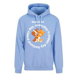 Fun National Puppy Day Great Gift It Begins With A Smiling Puppy Funny Gift Unisex Surf Hoodie