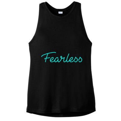 Fearless Neon Quote Ladies PosiCharge Tri-Blend Wicking Tank
