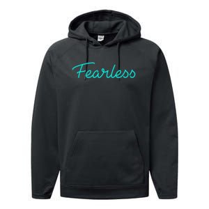 Fearless Neon Quote Performance Fleece Hoodie