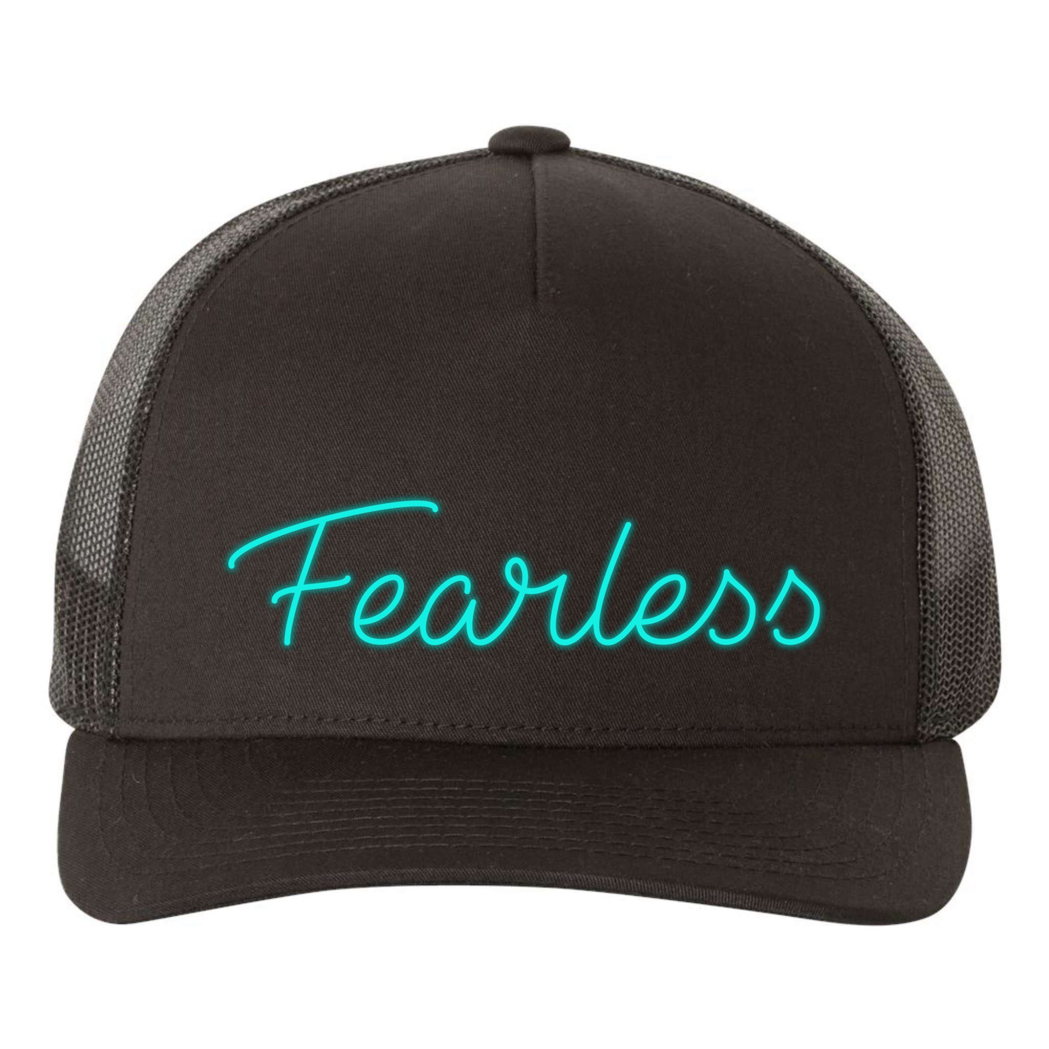 Fearless Neon Quote Yupoong Adult 5-Panel Trucker Hat