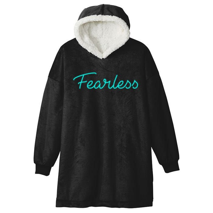 Fearless Neon Quote Hooded Wearable Blanket