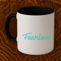 Fearless Neon Quote Mug
