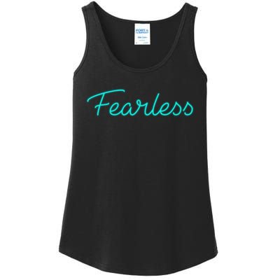 Fearless Neon Quote Ladies Essential Tank