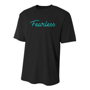 Fearless Neon Quote Youth Performance Sprint T-Shirt