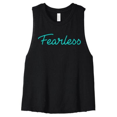 Fearless Neon Quote Women's Racerback Cropped Tank