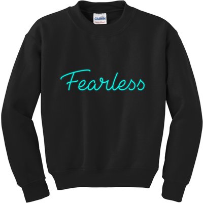 Fearless Neon Quote Kids Sweatshirt