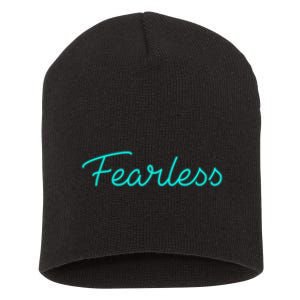 Fearless Neon Quote Short Acrylic Beanie