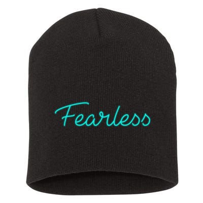 Fearless Neon Quote Short Acrylic Beanie