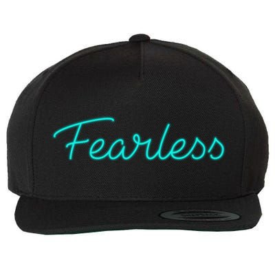 Fearless Neon Quote Wool Snapback Cap