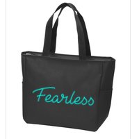 Fearless Neon Quote Zip Tote Bag