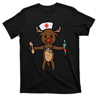 Festive Nurse Reindeer Holiday Humor for Nurses T-Shirt