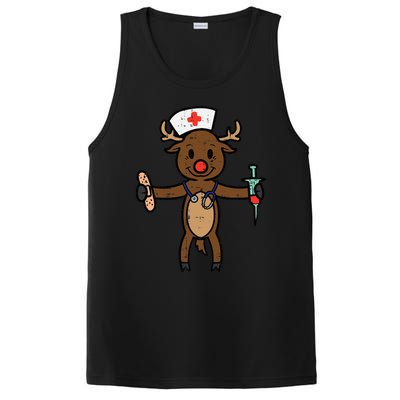 Festive Nurse Reindeer Holiday Humor for Nurses PosiCharge Competitor Tank