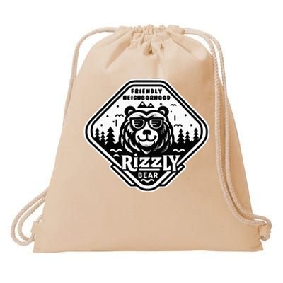 Funny Neighborhood Rizzly Bear Drawstring Bag