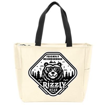 Funny Neighborhood Rizzly Bear Zip Tote Bag