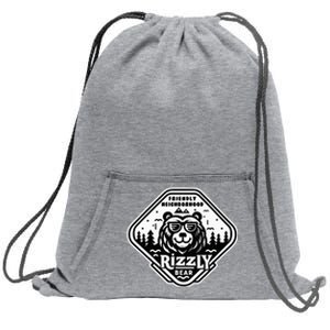 Funny Neighborhood Rizzly Bear Sweatshirt Cinch Pack Bag