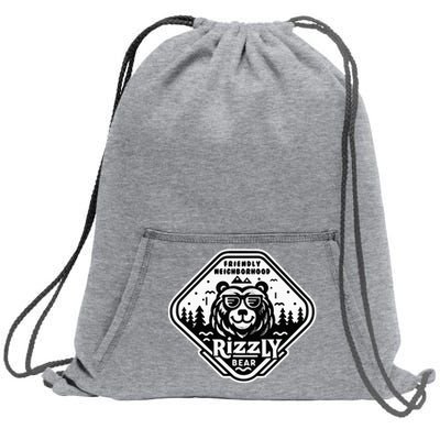 Funny Neighborhood Rizzly Bear Sweatshirt Cinch Pack Bag