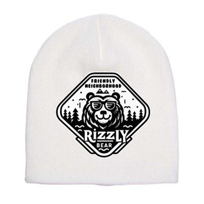 Funny Neighborhood Rizzly Bear Short Acrylic Beanie