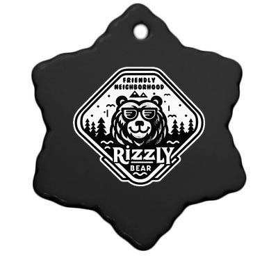 Funny Neighborhood Rizzly Bear Ceramic Star Ornament