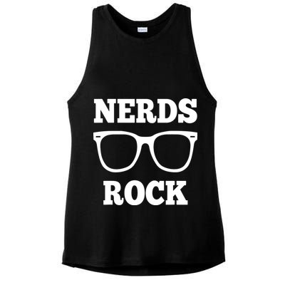 Funny Nerds Rock Gamer Geek Fun Cute Nerd Ladies PosiCharge Tri-Blend Wicking Tank