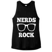 Funny Nerds Rock Gamer Geek Fun Cute Nerd Ladies PosiCharge Tri-Blend Wicking Tank