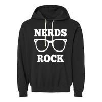 Funny Nerds Rock Gamer Geek Fun Cute Nerd Garment-Dyed Fleece Hoodie