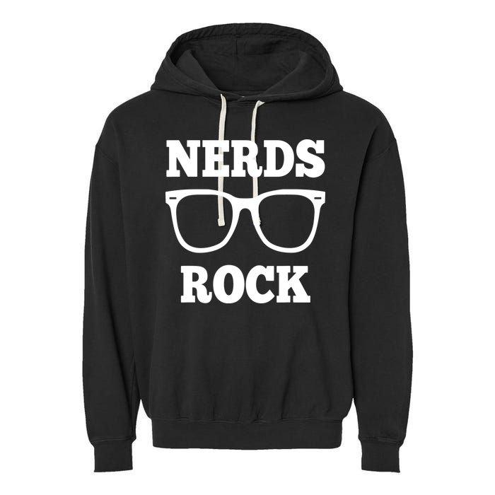 Funny Nerds Rock Gamer Geek Fun Cute Nerd Garment-Dyed Fleece Hoodie