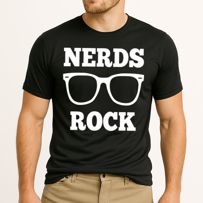 Funny Nerds Rock Gamer Geek Fun Cute Nerd Performance Shirt