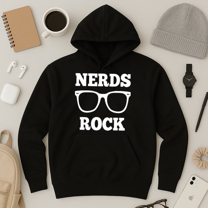 Funny Nerds Rock Gamer Geek Fun Cute Nerd Hoodie