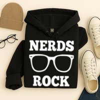 Funny Nerds Rock Gamer Geek Fun Cute Nerd Hoodie