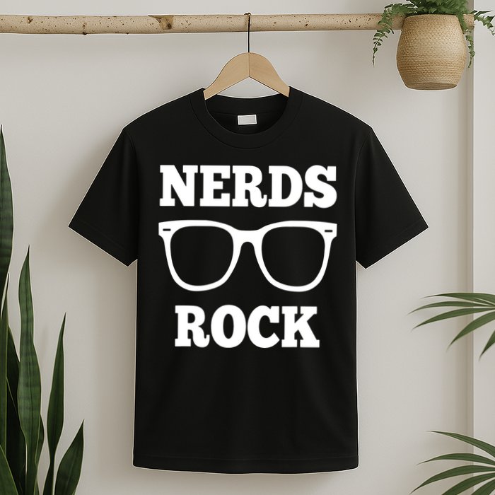 Funny Nerds Rock Gamer Geek Fun Cute Nerd T-Shirt
